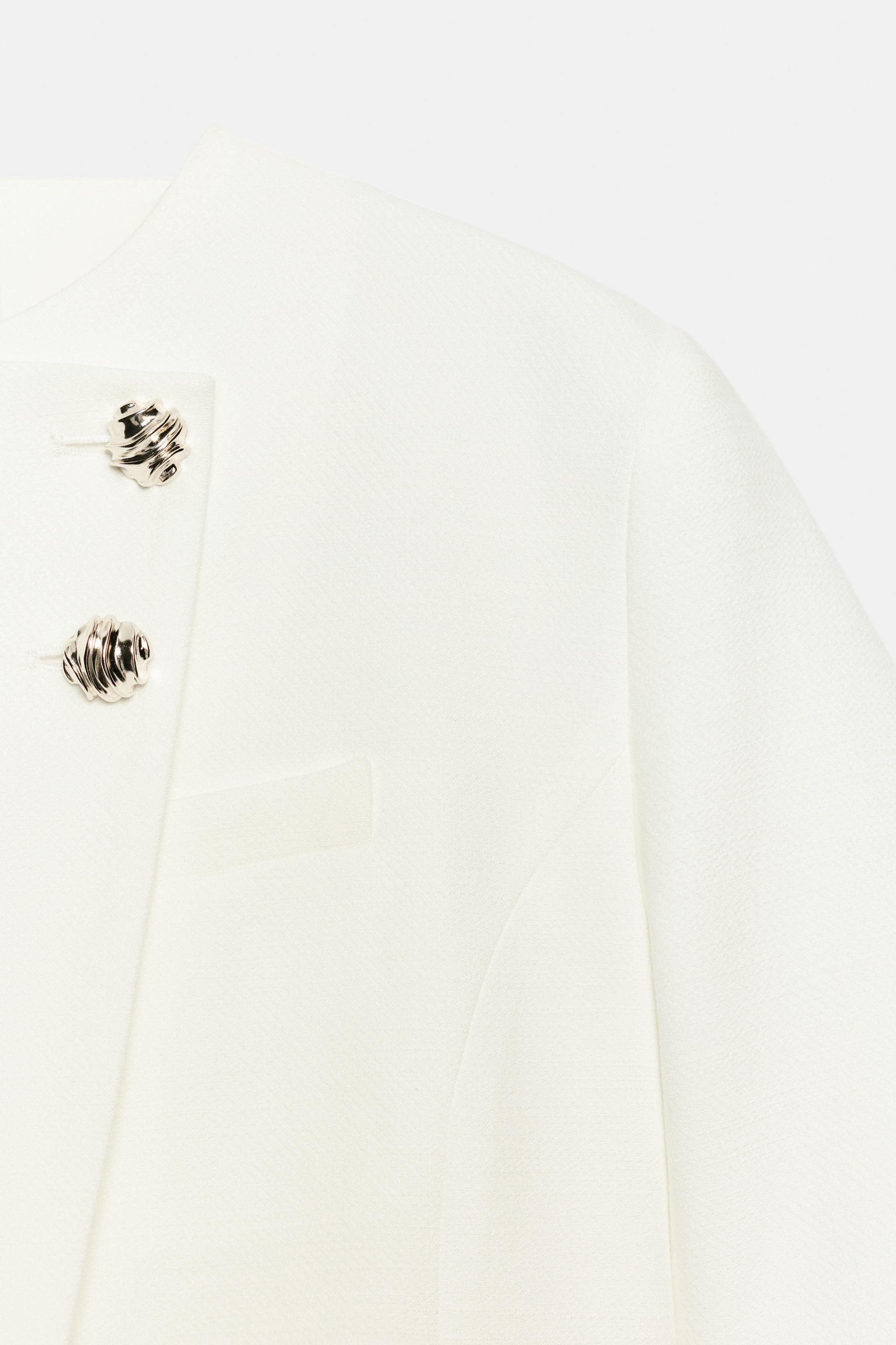SHORT SLEEVE BLAZER WITH SHOULDER PADS